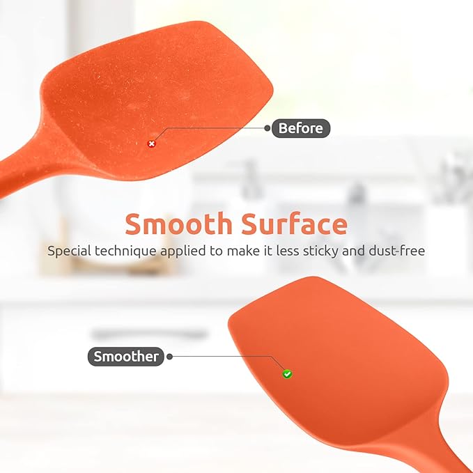 Heat Resistant Silicone Spoon Spatula: U-Taste 600ºF High Heat Flexible 11.38in - Image 7
