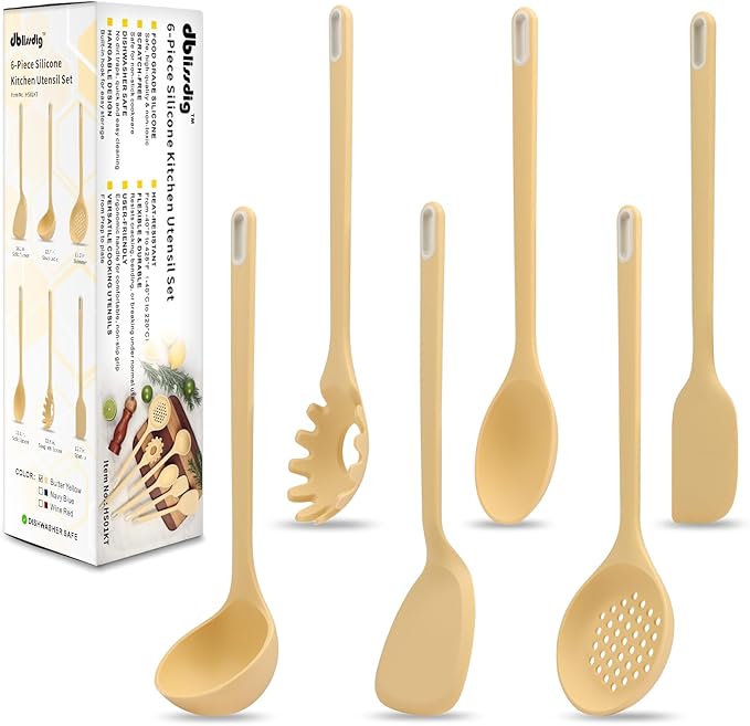 Silicone Kitchen Cooking Utensils Set of 6, Non-Stick Food Grade Silicone by Unknown