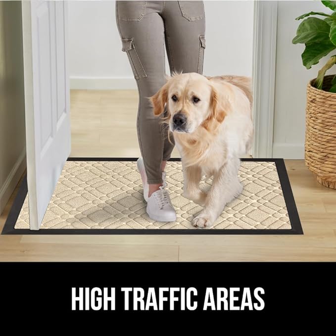 GORILLA GRIP 100% Waterproof All-Season WeatherMAX Doormat, US Designed Natural - Image 6