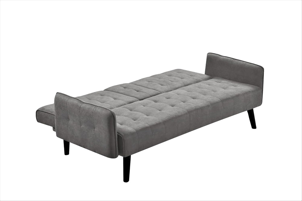 72" Futon Sofa Bed, Convertible Sleeper Sofa with Cup Holder, Gray