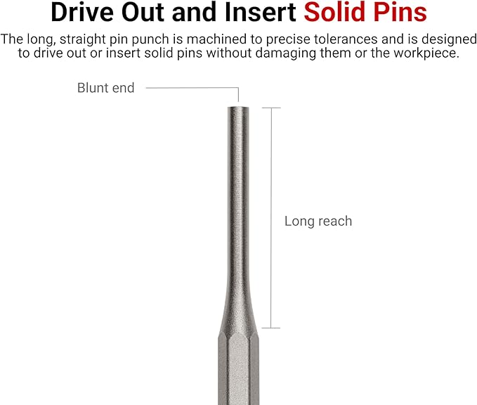 TEKTON Pin Punch Set, 9-Piece | PNC92001 | Made in USA - Image 2