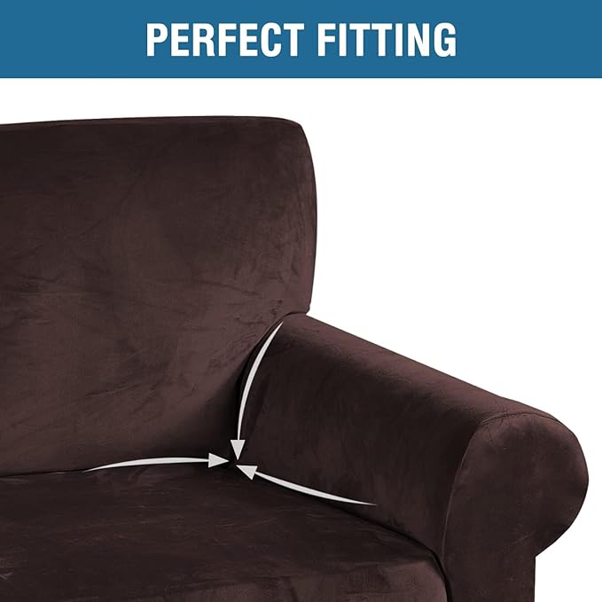H.VERSAILTEX Stretch Velvet Loveseat Covers - Image 4