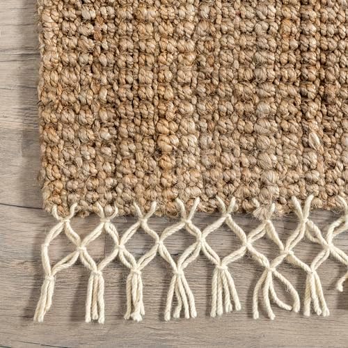 nuLOOM Raleigh Natural Solid Hand Tufted Area Rug, 5' x 8'