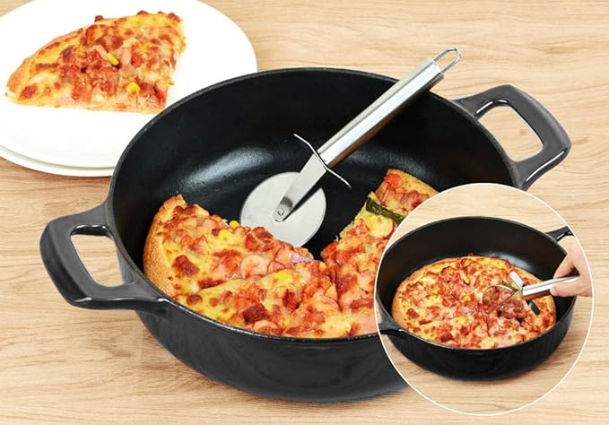 La Cuisine Enameled Cast Iron Braiser Sauté Pan Shallow Casserole - Image 4