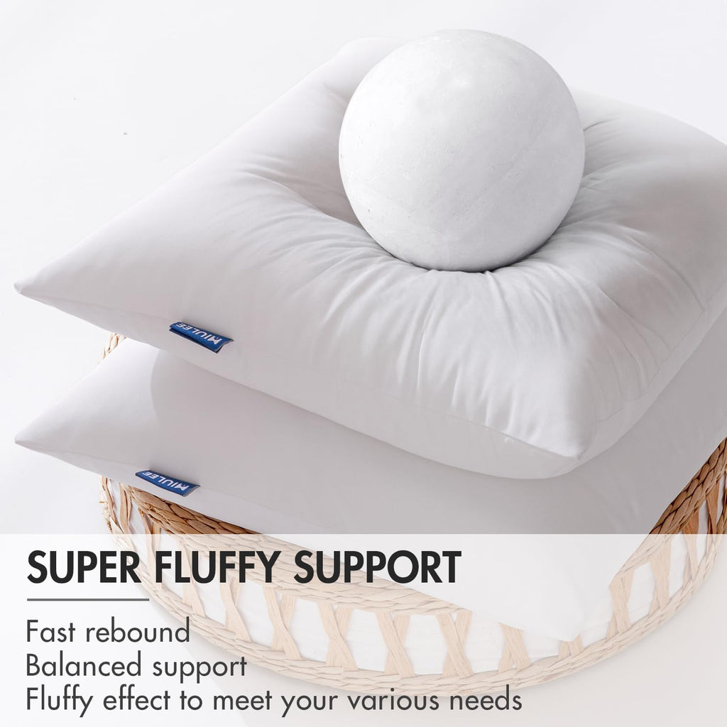 MIULEE 18x18 Outdoor Pillows,Set 4 Waterproof Soft Support Throw Pillows | Soft Support, Decorative Throw Inserts, Water Resistant for Patio Furniture and Garden
