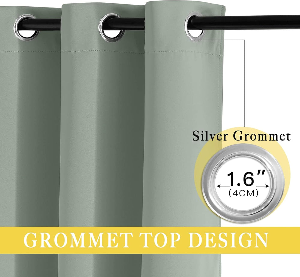 NICETOWN Blackout Sage Green Curtain for Sliding Glass Door - Grommet Thermal...