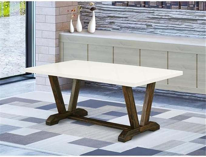 East West Furniture VT727 V-Style Kitchen Table - a Rectangle Dining Table To...