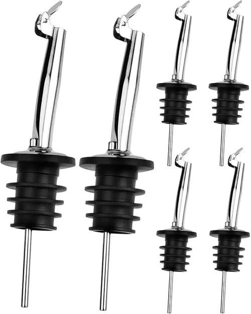 6 Pack Oil Pourers With Flip Top, Olive Oil Dispenser, Liquor Bottle Pourer by Pafusen