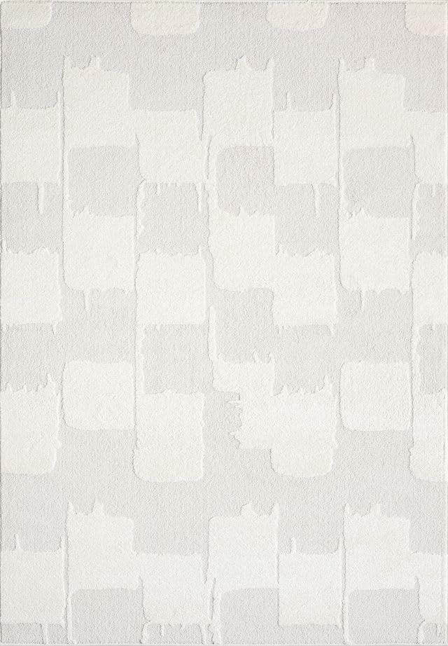 Abani Nomad Cream Area Rug 6' x 9' for Living Room, Bedroom - Tone-on...