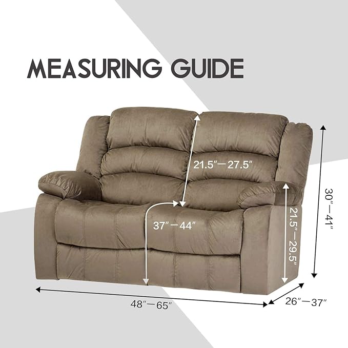 ULTICOR Reclining Love Seat Sofa Cover, 48-65'' L, Velvet Stretch - Image 6