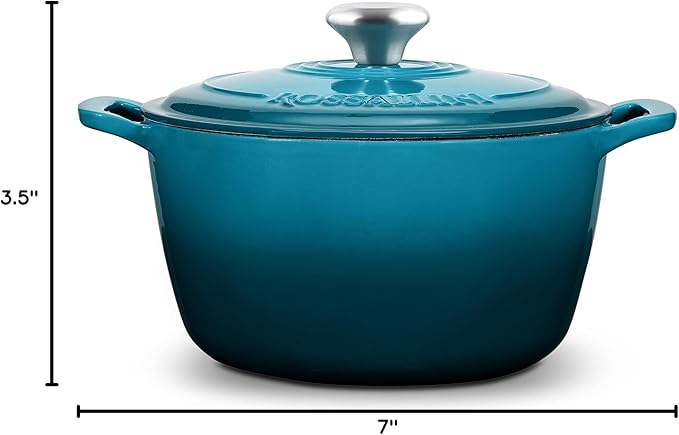 ROSSALLINI Signature Enameled Cast Iron Dutch Oven, Non-Stick Serving Pot - Image 10