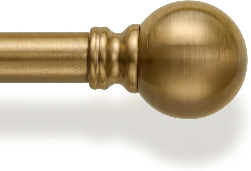 Warm Gold Curtain Rods for Windows 72-144 Inch Brass Heavy Duty