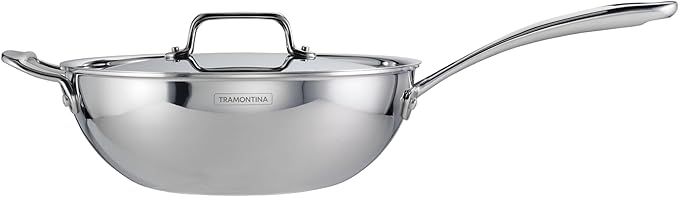 Tramontina Utsava Tri-Ply Clad Stainless Steel 3.75-Quart Wok