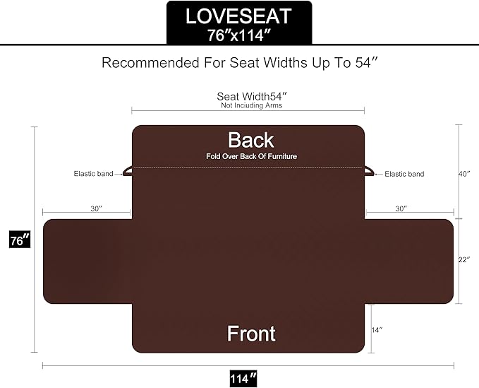 U-NICE HOME Loveseat Sofa Cover Reversible Couch Cover - Image 6