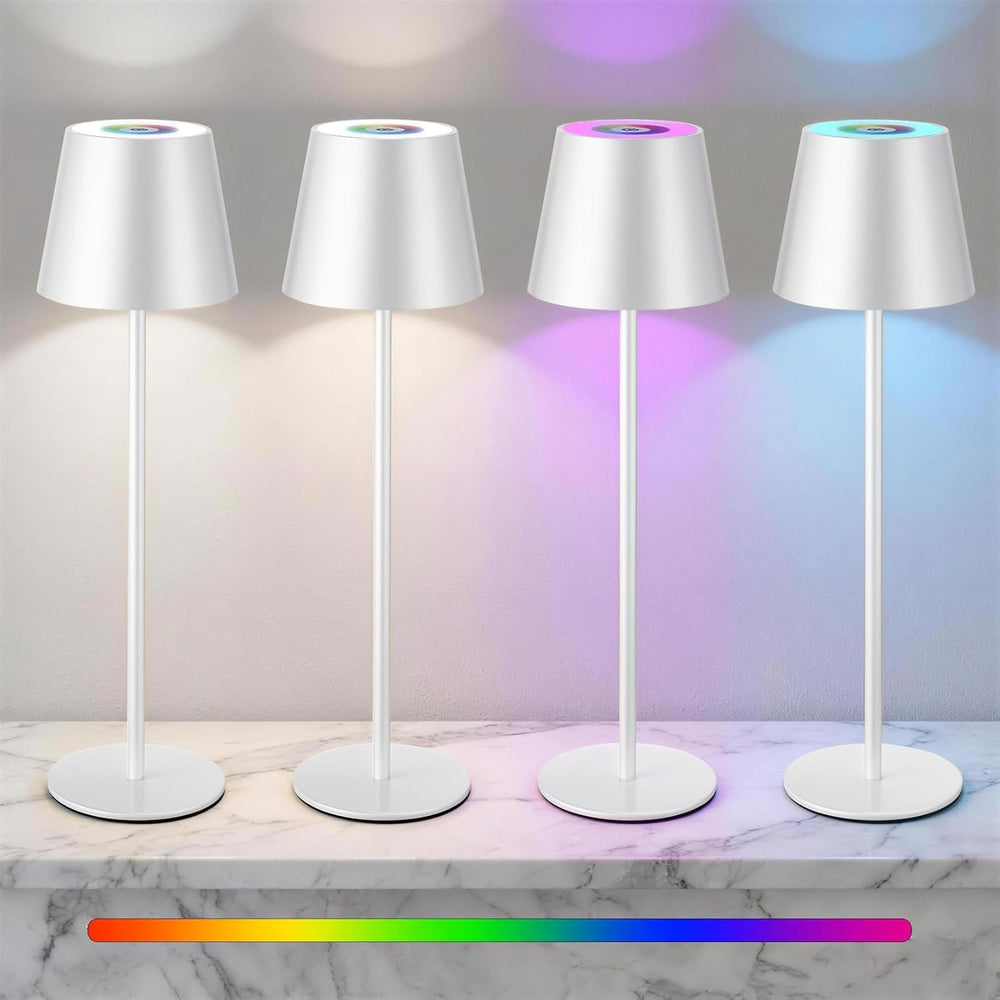 4 Pack Cordless Table Lamp Rechargeable White