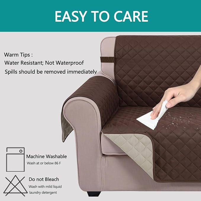 U-NICE HOME Loveseat Sofa Cover Reversible Couch Covers - Image 5
