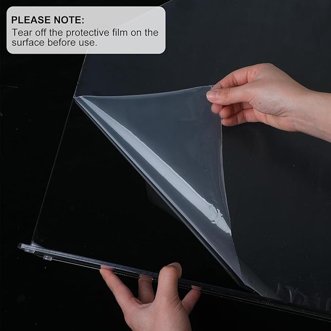 Vesici 2 Pcs Clear Acrylic Sink Splash Guard Freestanding Panel Barrier - Image 2
