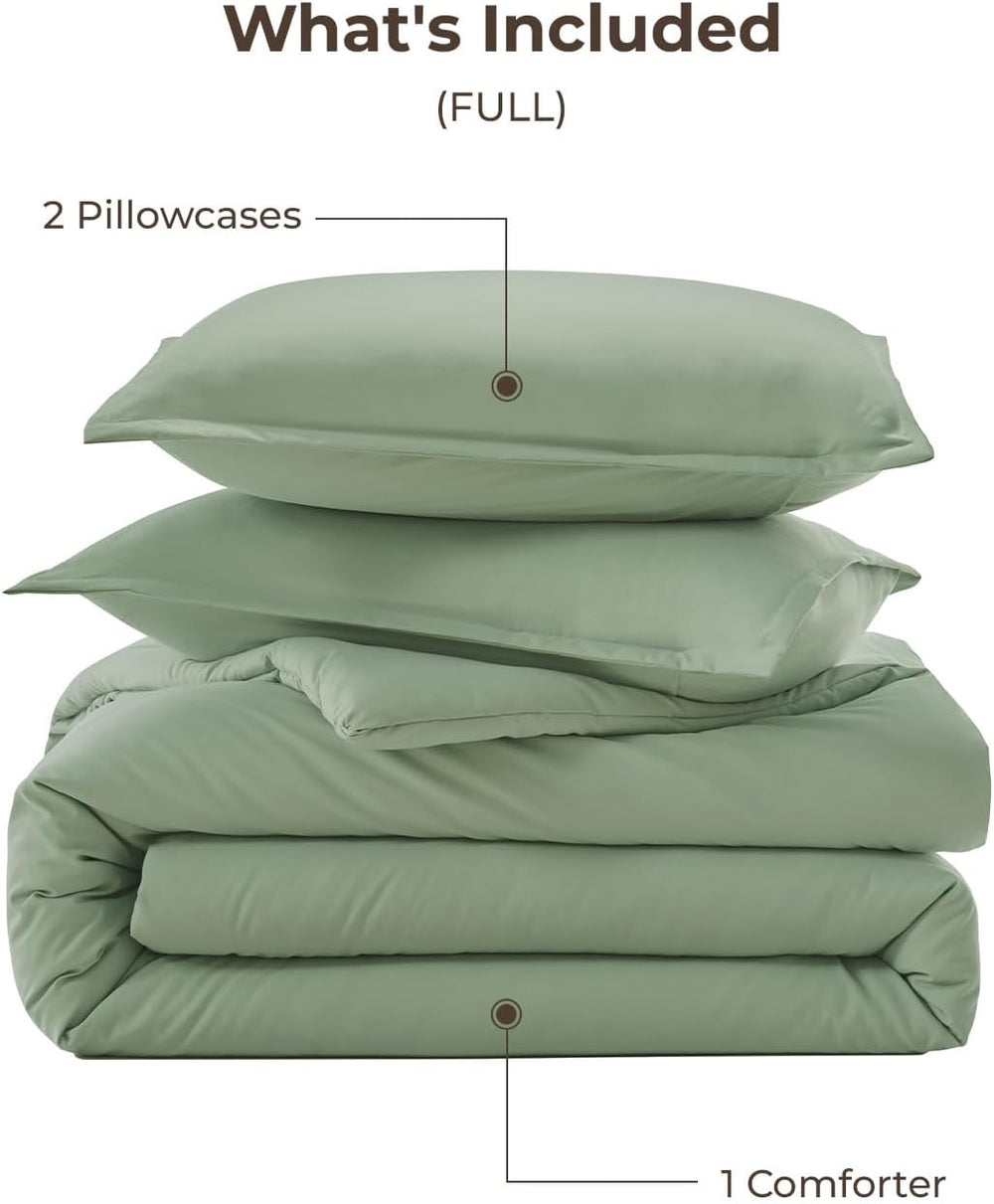 Litanika King Comforter Set Sage Green, 3 Pieces Lightweight Solid Bed Set