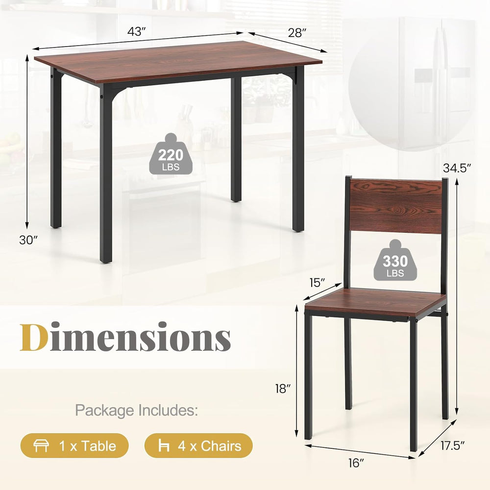 Tangkula Dining Table Set for 4, Modern Table and Chairs Set of 4 for Kitchen...