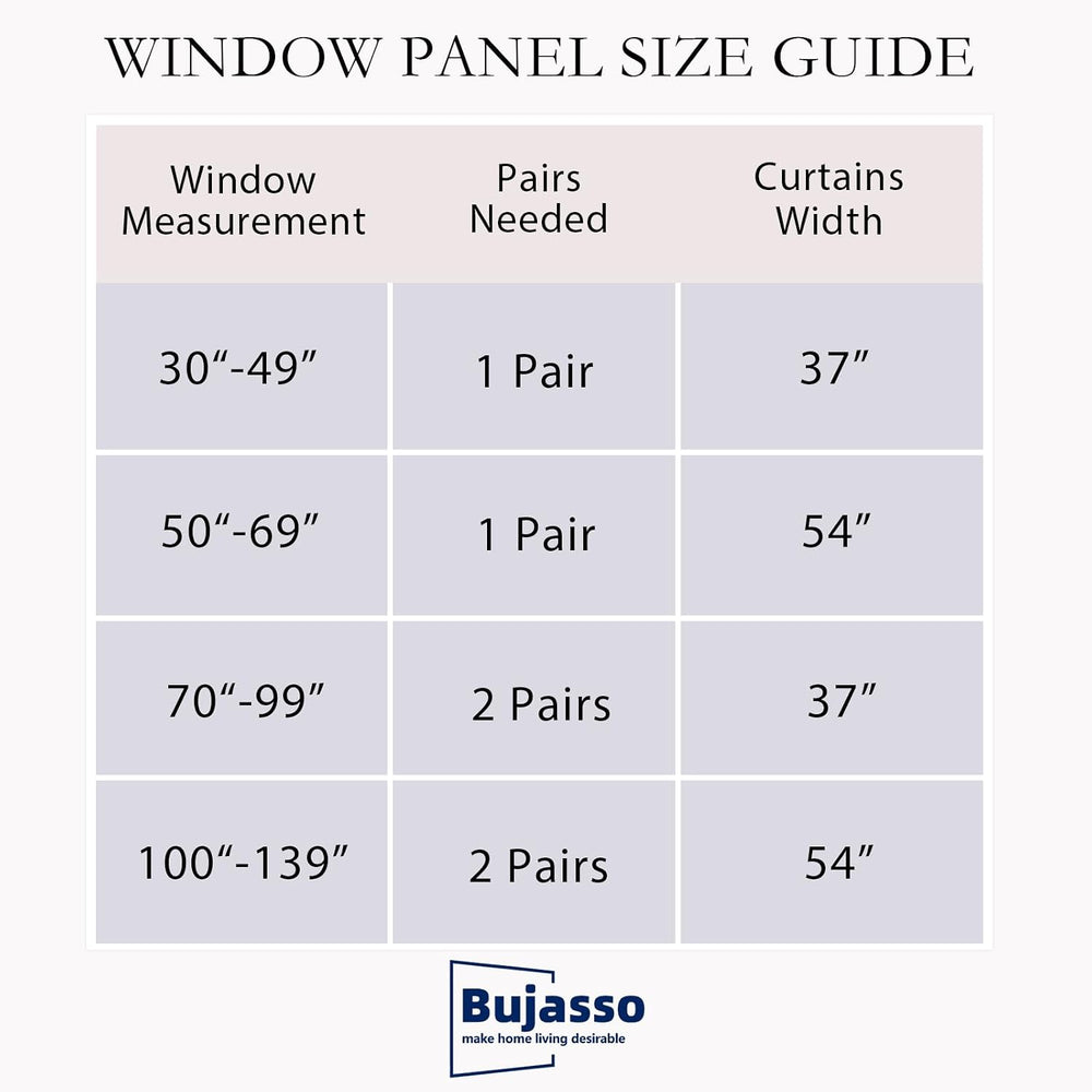Bujasso Beige 90% Blackout Curtains with Sheer Overlay Mix and Match Double L...