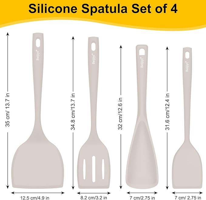 Beijiyi Silicone Spatula Set of 4, 600°F Heat Resistant, BPA Free Kitchen - Image 2