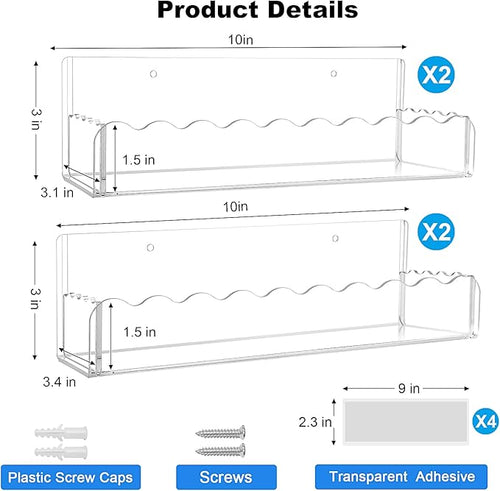 10 inch Spice Rack Wall Mounted, 4 Pack Spice Organizer Shelf - Image 2