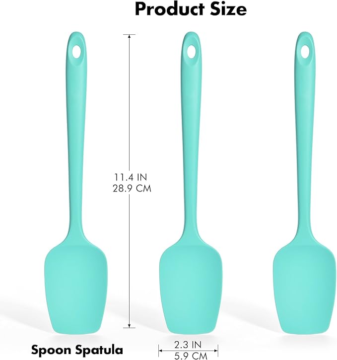 Silicone Spoonula Set: 600ºF Heat Resistant Food Grade Cooking Baking Utensils - Image 2