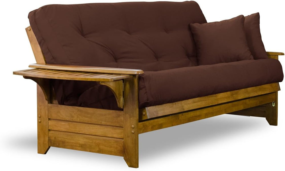 Nirvana Futons Brentwood Tray Arm Futon Sofabed Set - Full Frame, 8" Mic...