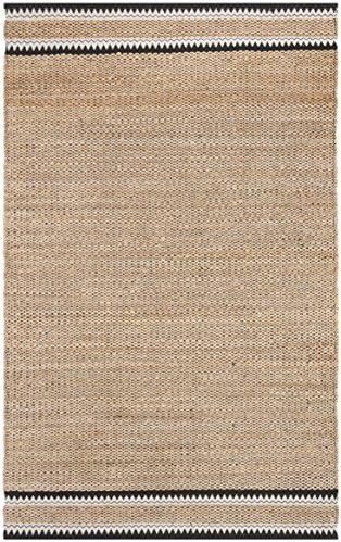 SAFAVIEH Natural Fiber Jute Area Rug 5'x8', Coastal Natural & Bla...