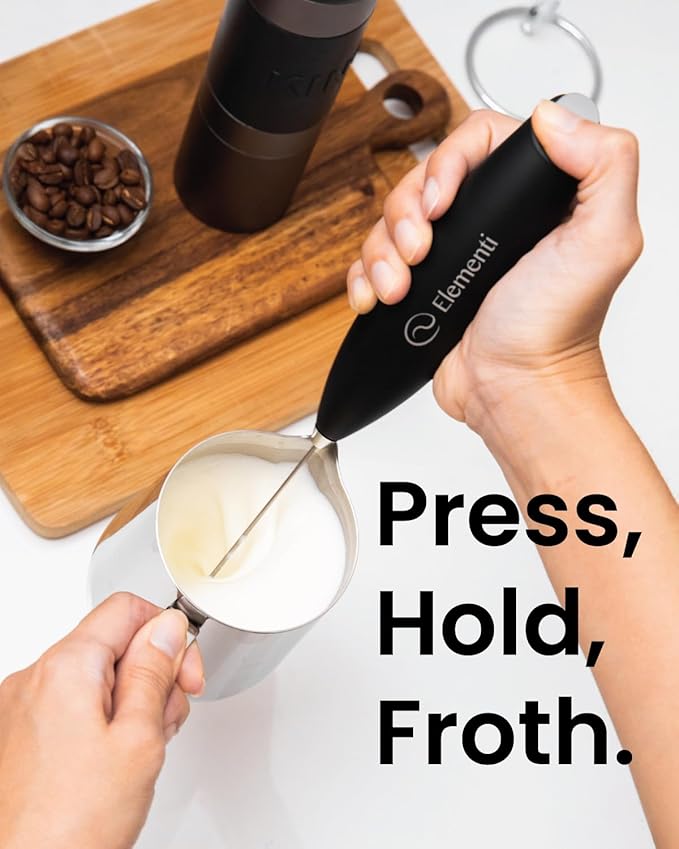 Elementi Portable Electric Milk Frother, Matcha Whisk, Milk Frother - Image 6
