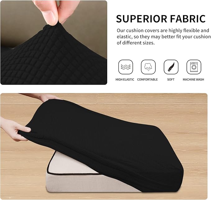Easy-Going Stretch 3 Pieces Couch Cushion Covers - Image 4
