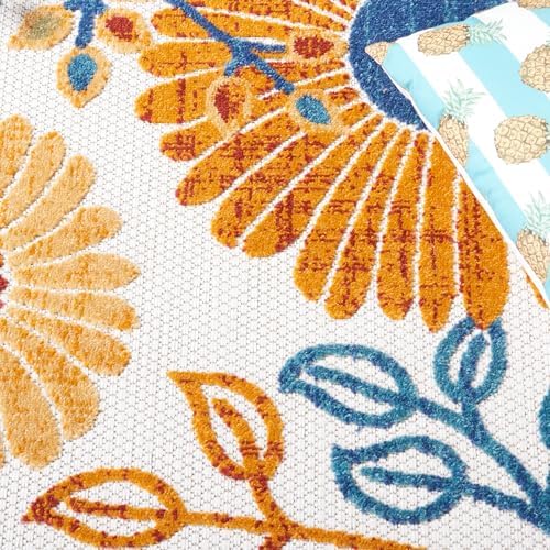 SAFAVIEH Cabana Outdoor Area Rug 6'x9', Modern Cream & Red CBN832A