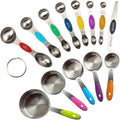 EDELIN Measuring Cups and Magnetic Measuring Spoons Set, Stainless Steel 5 Cups by EDELIN