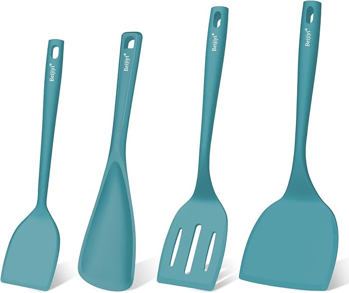 Beijiyi Silicone Spatula Set of 4, 600°F Heat Resistant, BPA Free Kitchen by Beijiyi