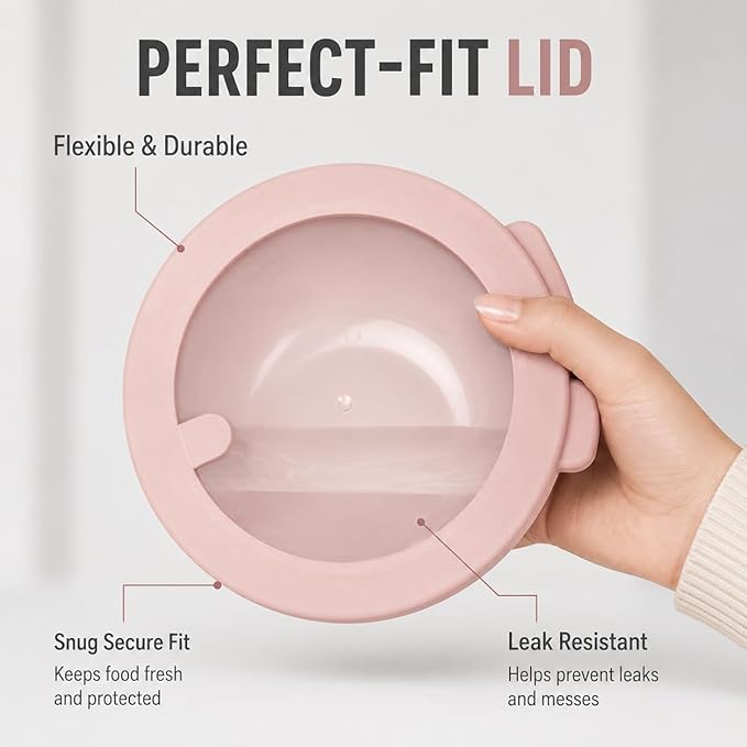 Pera Mixing Bowls with Lids Set, 8 Piece, BPA Free Nesting Kitchen Bowl Set - Image 3