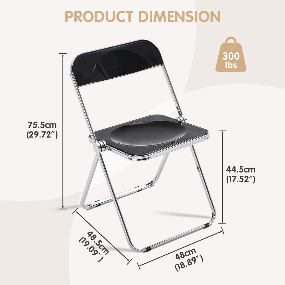 Acrylic Folding Chair Morden Chrome Chair-Black