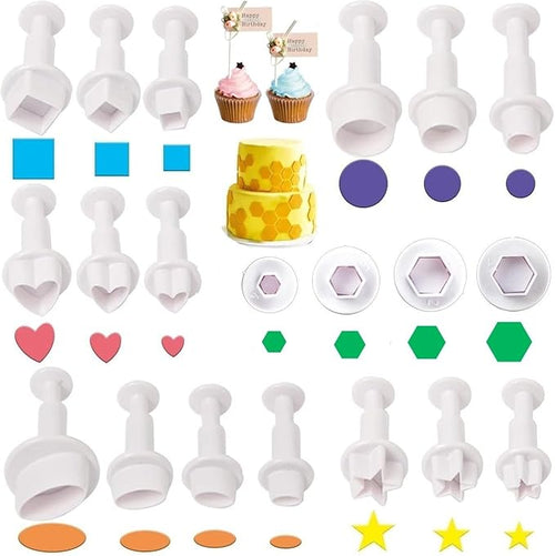 20 Pcs Cookie Cutters, Fondant Cake Cookie Plunger Cutter, Mini Plastic Biscuit by RHLOVY