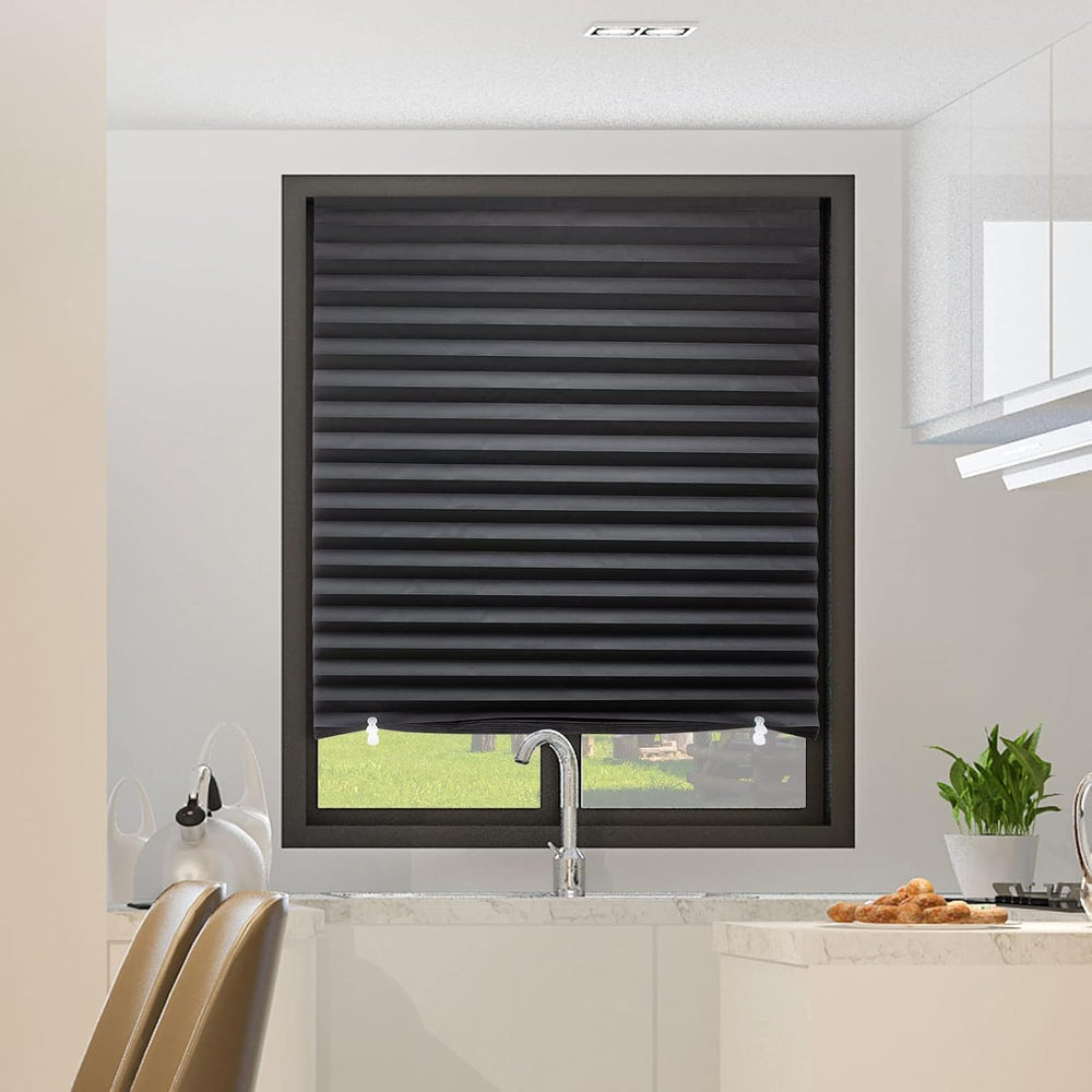 6 Pack Temporary Blackout Paper Shades for Windows,Paper Pleated Blinds with ...