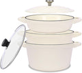 QuliMetal Enameled Cast Iron Set 5-Pc, Dutch Oven, Grill Pan, by QuliMetal