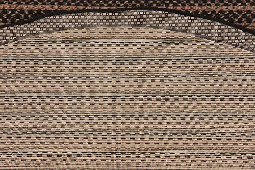 Unique Loom Outdoor Border Collection Area Rug - Checkered (6' Round, Bro...