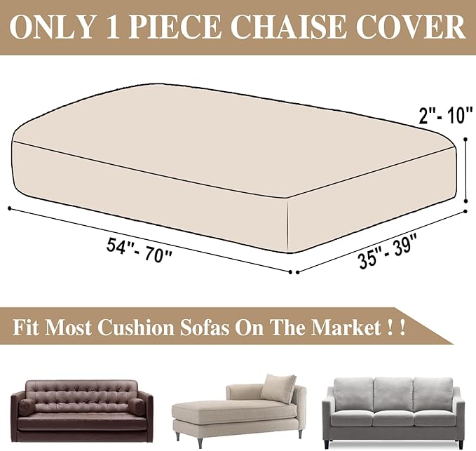 Couch Cushion Cover Chaise Lounge Cover Washable Separate Seat Chaise Couch - Image 6