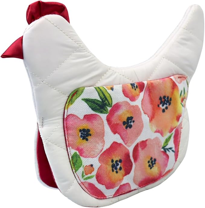 Farmhouse Chicken Oven Mitts Set of 2, Heat Resistant Quilted Pot Holders - Image 2