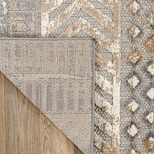 Rugshop Tribal Stripe Indoor/Outdoor Area Rug, Beige, 5' x 7'