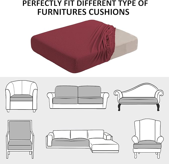 Water Resistant Sofa Cushion Slipcovers, Stretch Sofa Seat Cushion Covers - Image 7