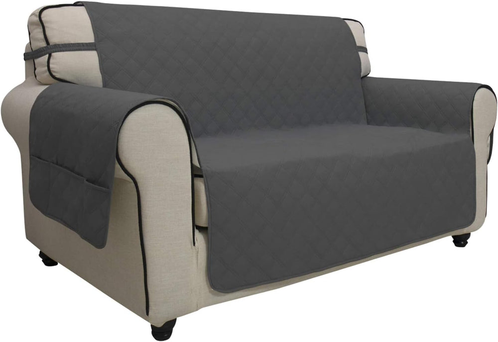 Easy-Going Waterproof Non-Slip Couch Cover, Medium Loveseat, Dark Gray