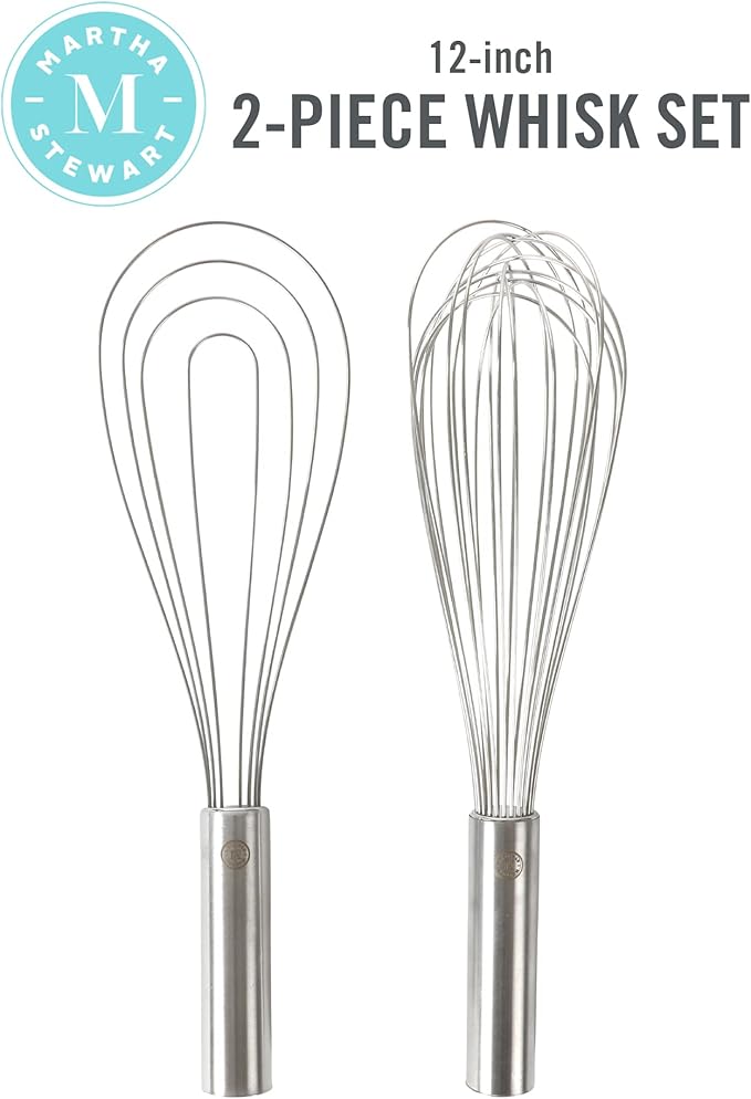 Martha Stewart Richburn 2pc 12" Stainless Steel Balloon & Flat Whisk - Image 2