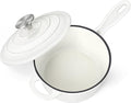 HaSteeL 3 QT Cast Iron Saucepan, Enamel dutch oven by HaSteeL