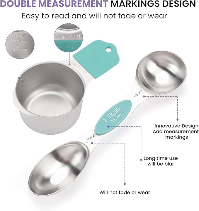 Magnetic Measuring Cups and Spoons Set, N52 Magnetic Nesting Design magnetic - Image 3