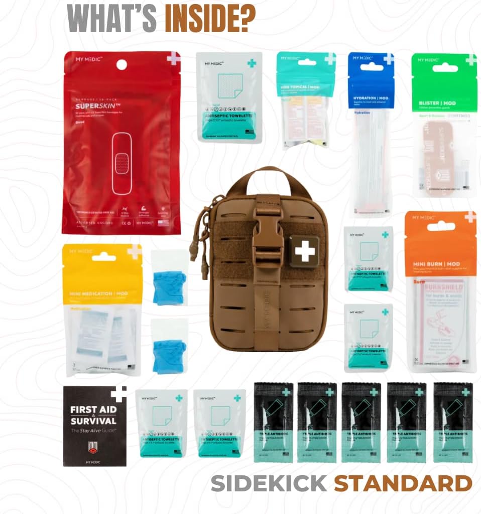 My Medic Sidekick - Camping Hiking and Backpacking First Aid Kit - 70 Items -...