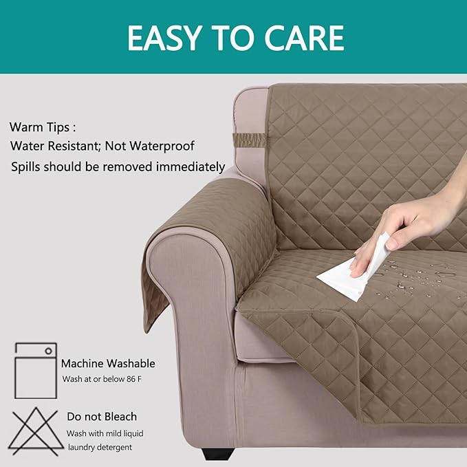 U-NICE HOME Recliner Chair Covers Reversible Quilted Water Repellent Pet - Image 4